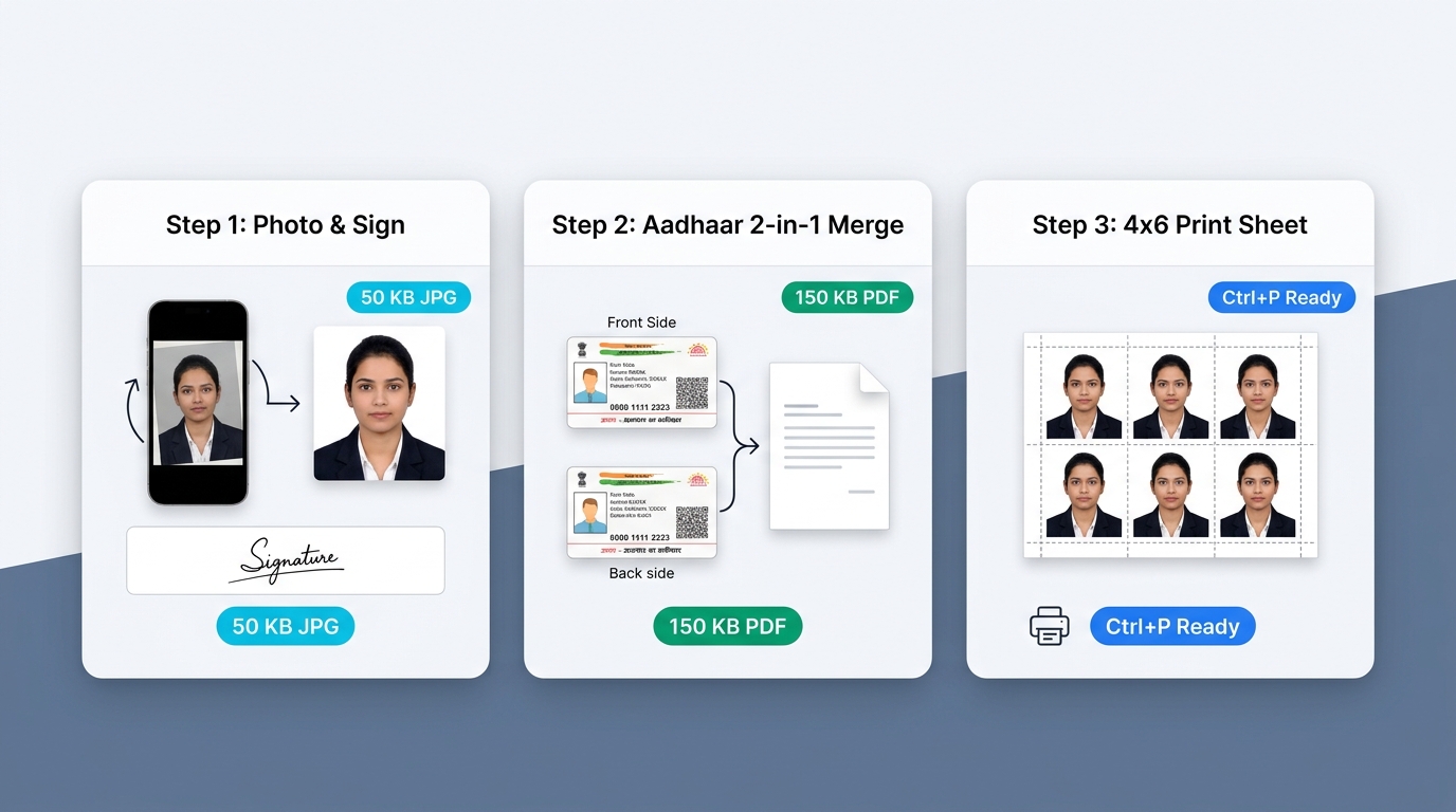 Photo Sign, Aadhaar Merge, 4x6 Print Sheet