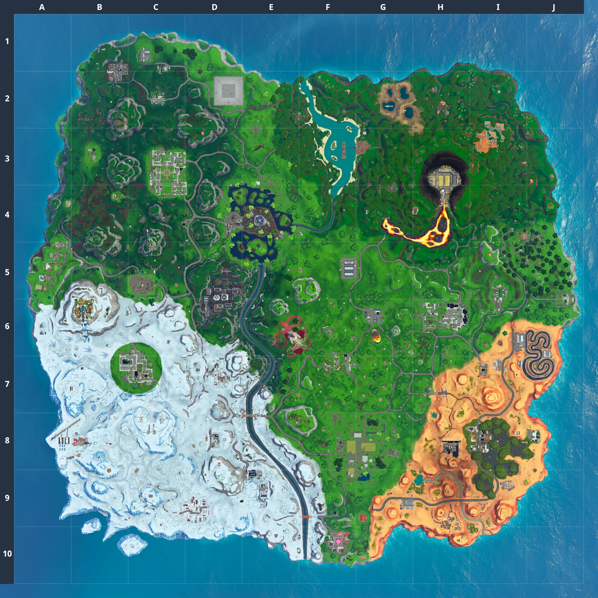 Fortnite map in Chapter 1, Season 10
