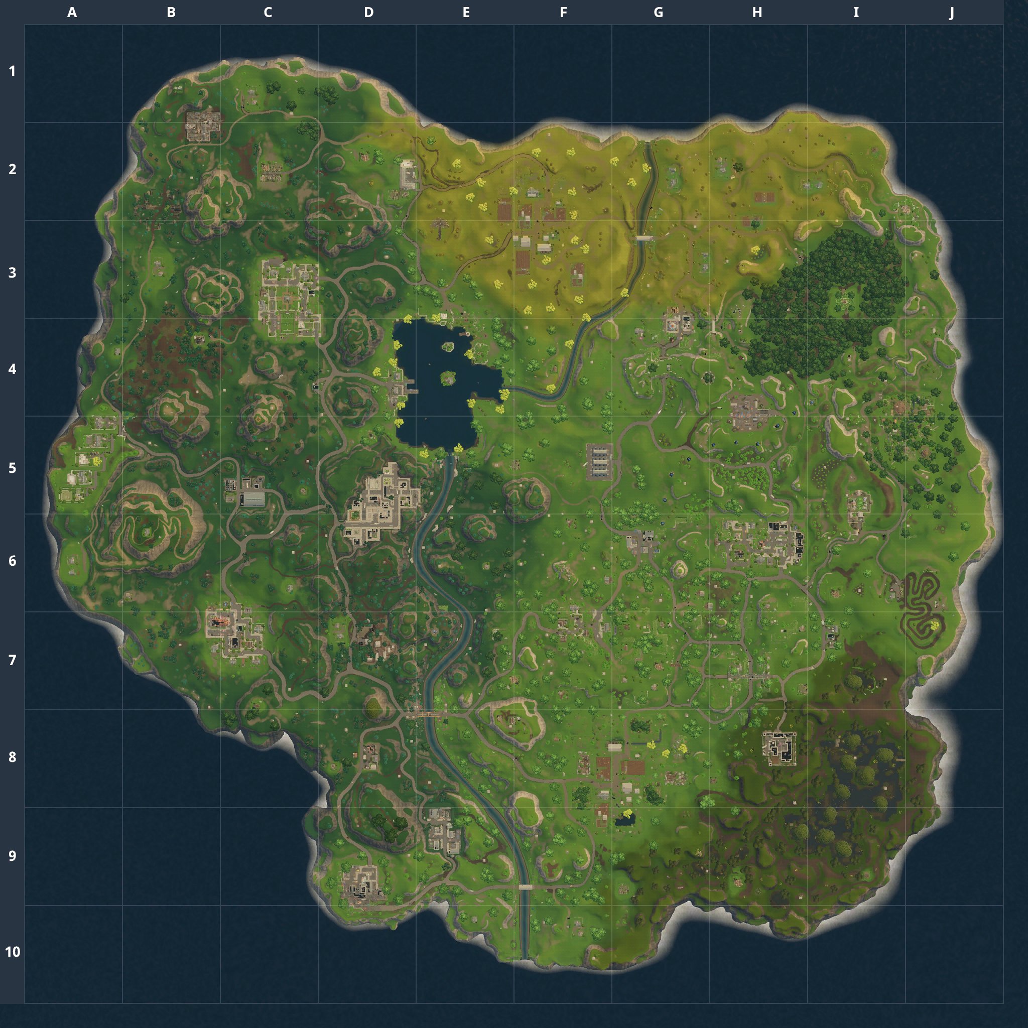 Fortnite map in Chapter 1, Season 2