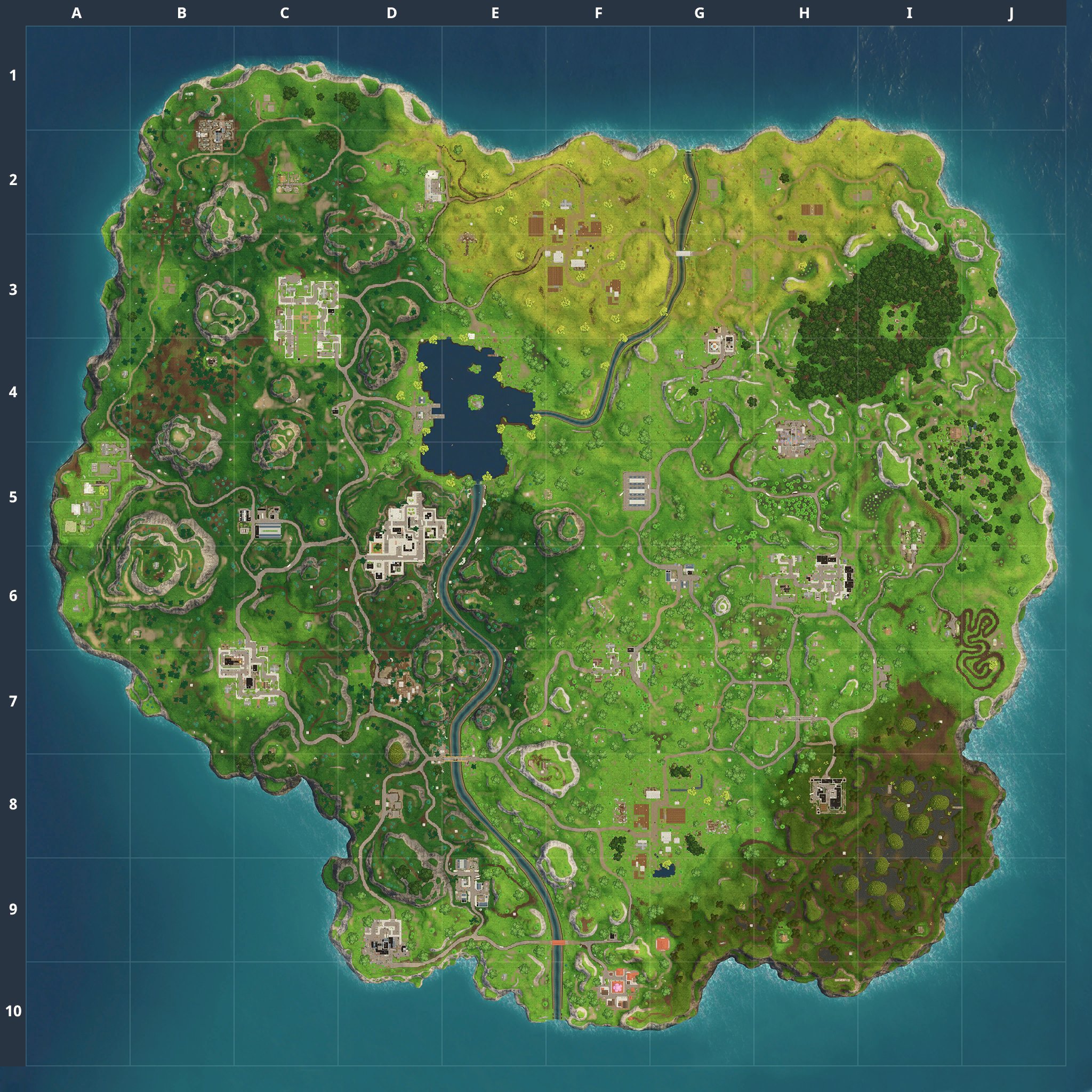 Fortnite map in Chapter 1, Season 3
