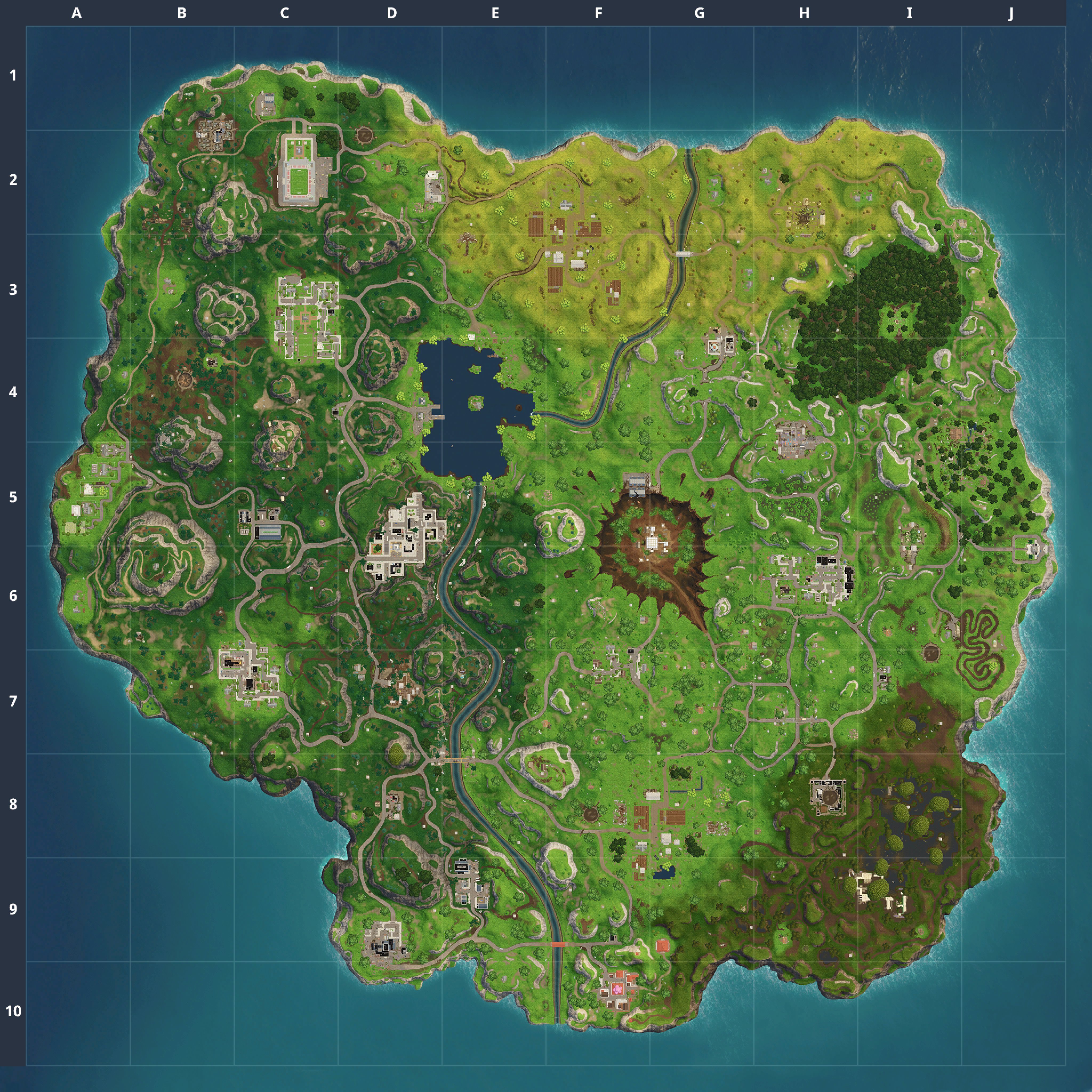 Fortnite map in Chapter 1, Season 4