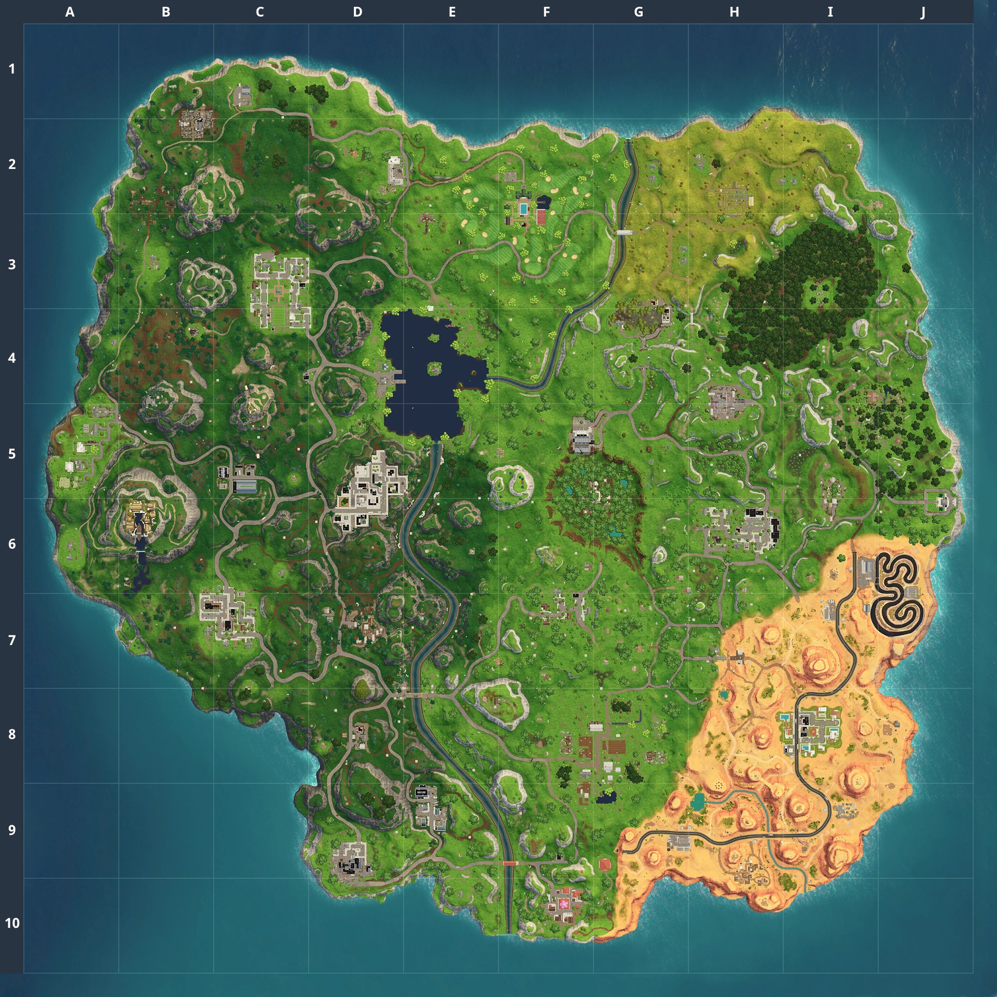 Fortnite map in Chapter 1, Season 5
