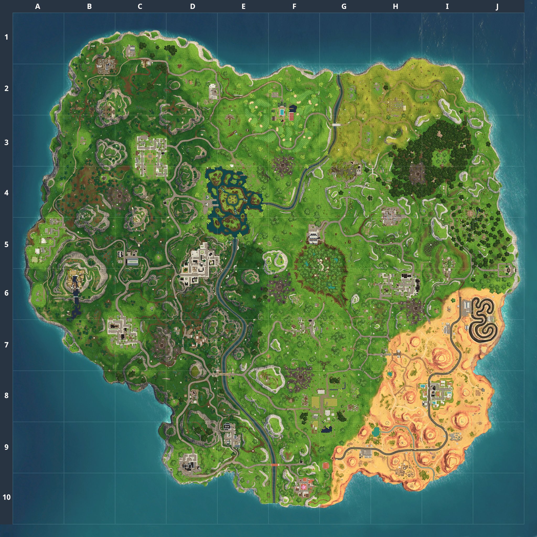 Fortnite map in Chapter 1, Season 6