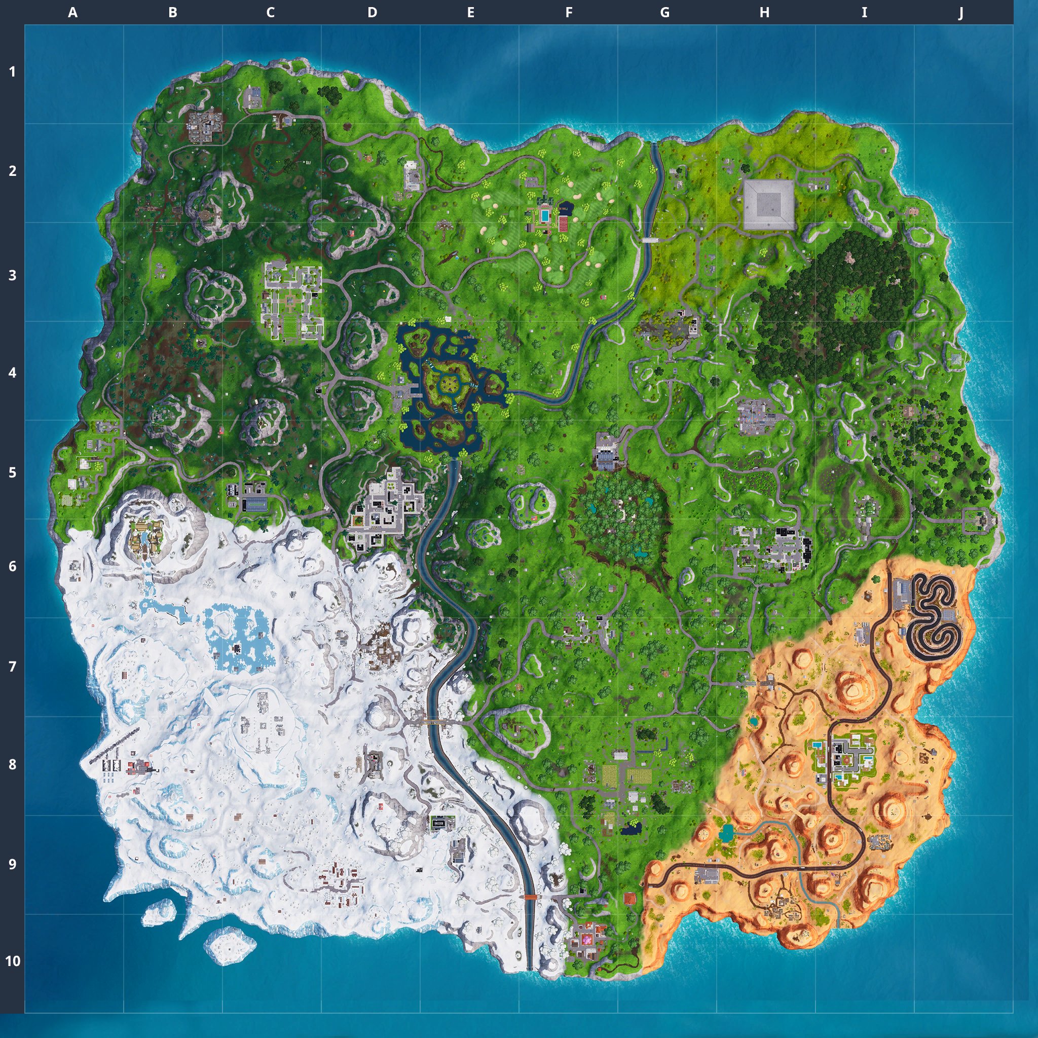 Fortnite map in Chapter 1, Season 7
