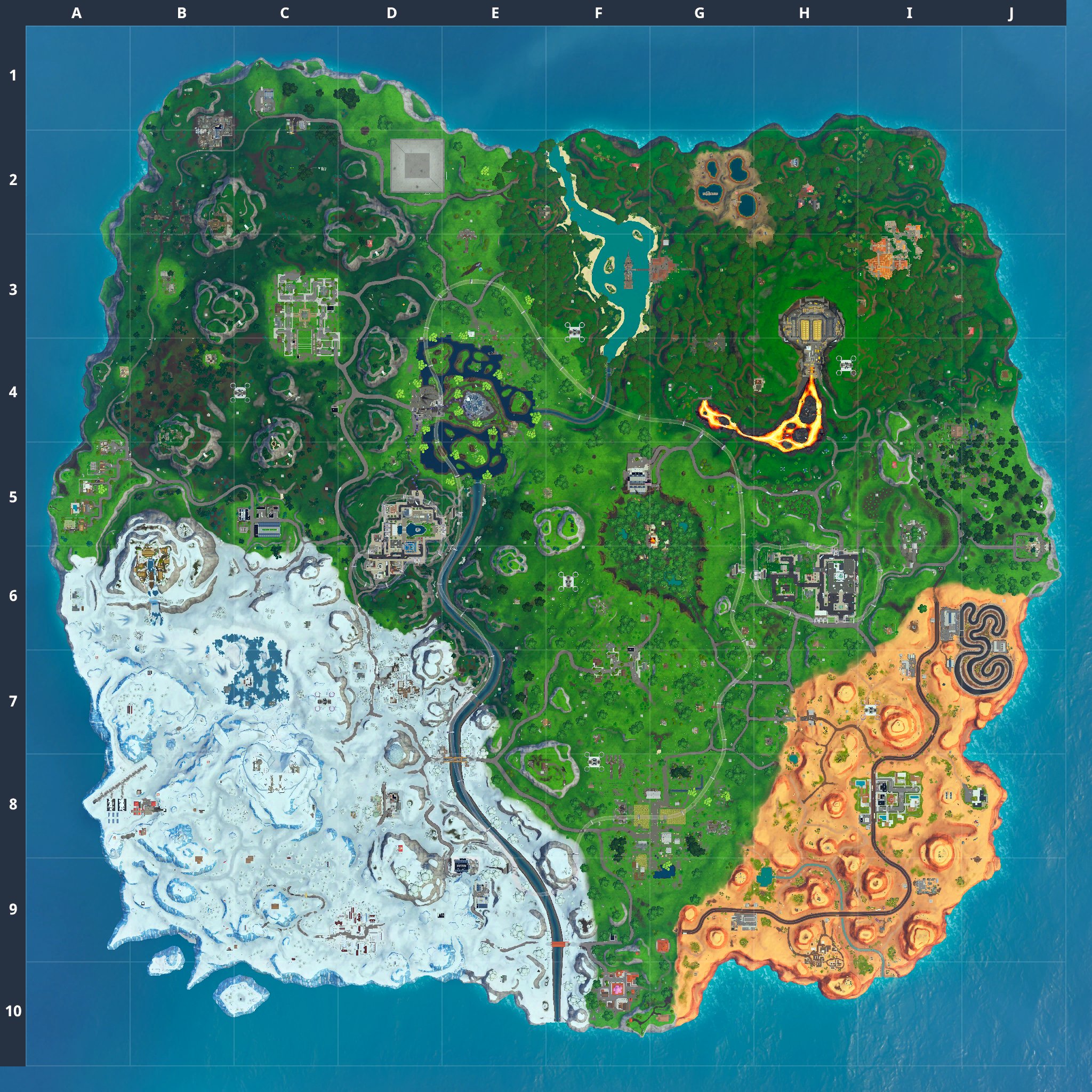 Fortnite map in Chapter 1, Season 9