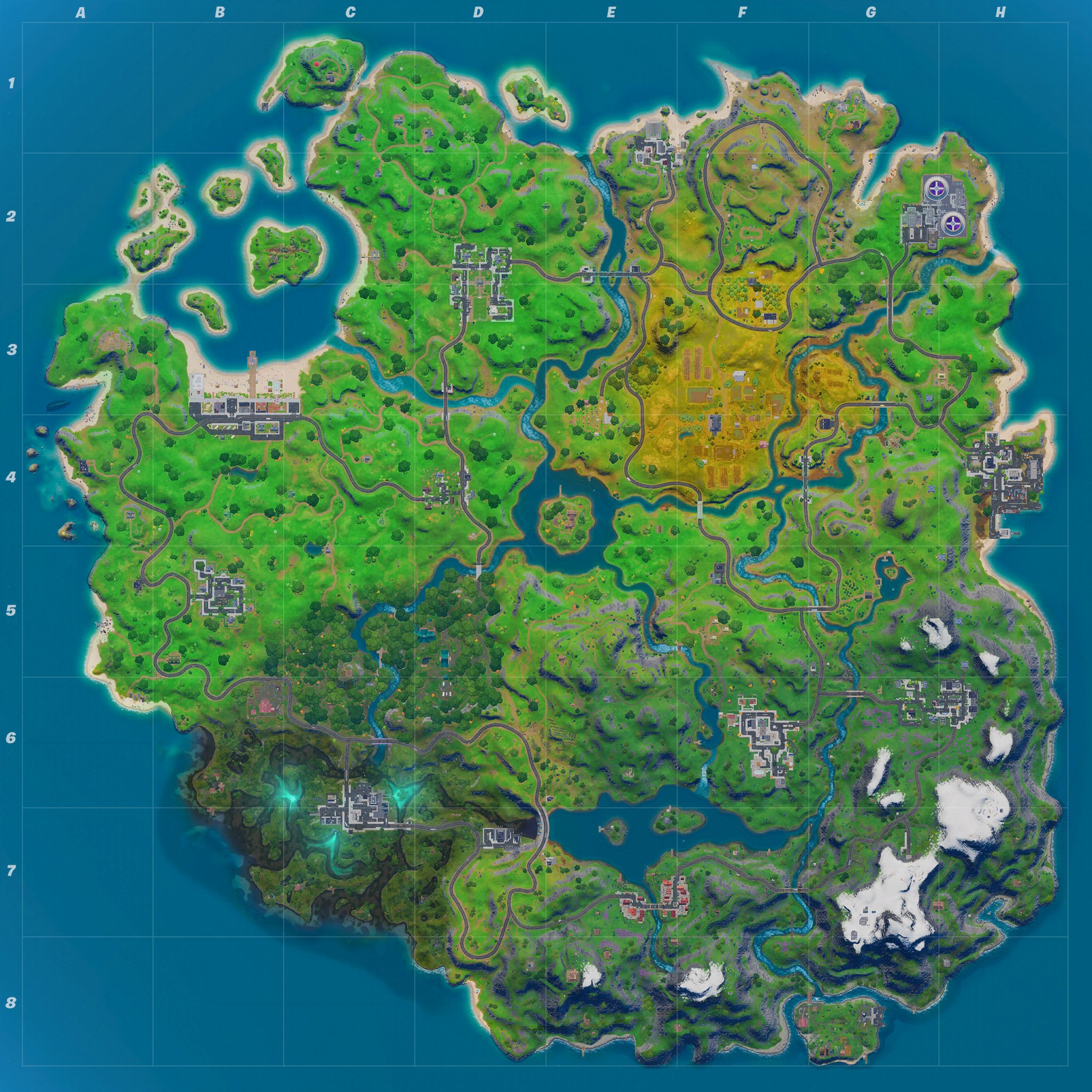 Fortnite map in Chapter 2, Season 1