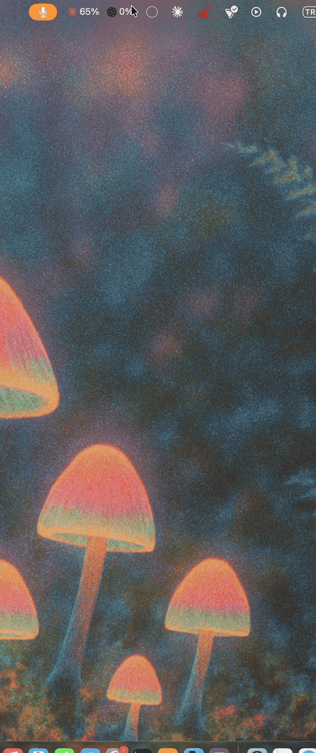 AIQuotaBar demo showing live Claude and ChatGPT usage tracking in the macOS menu bar