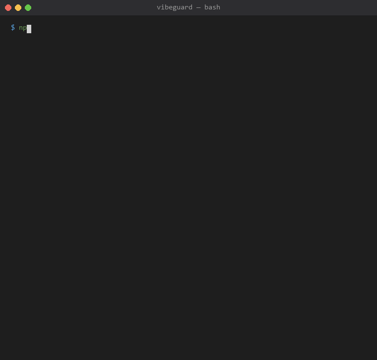 VibeGuard scan demo