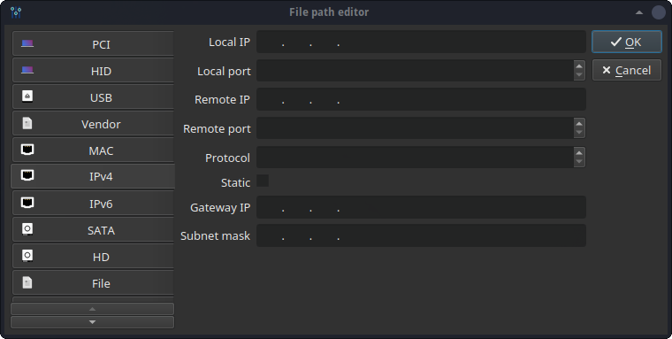 File path dialog