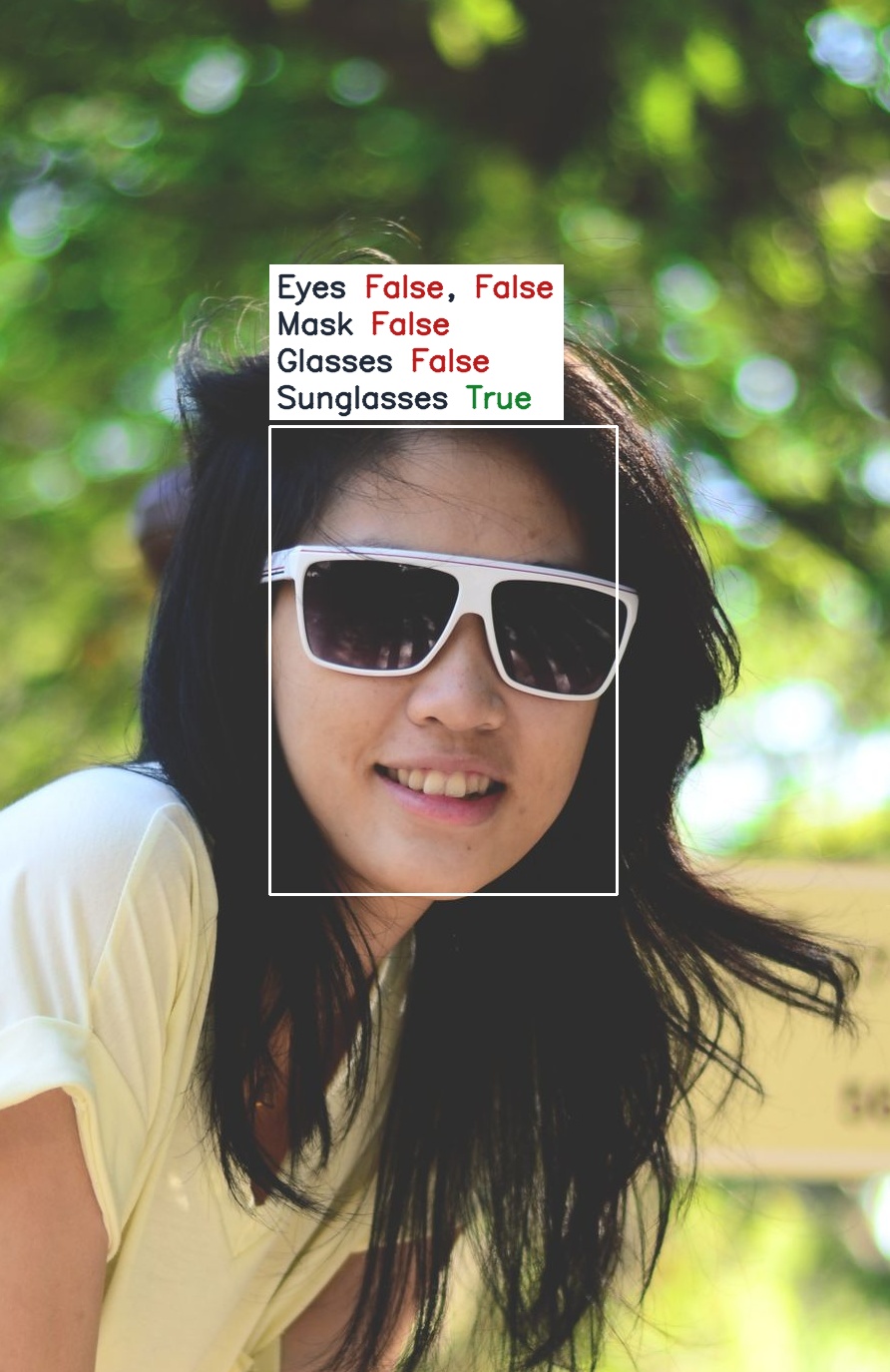 FaceAttribNet detecting sunglasses at probability 1.000