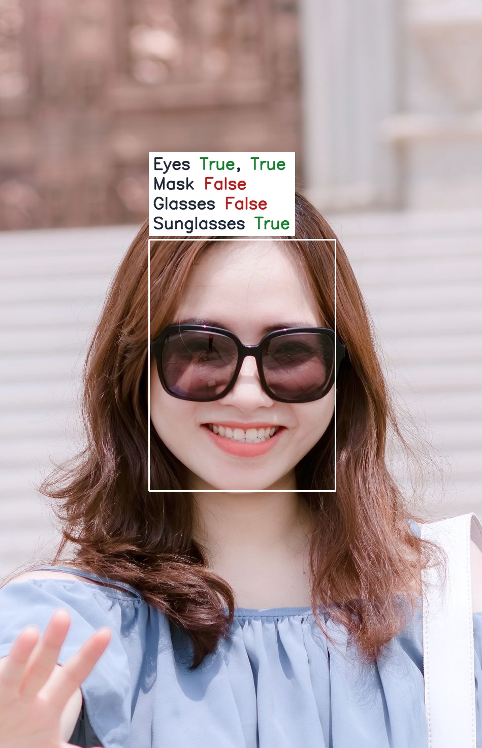 Tinted sunglasses detected at 0.993 while both eyes still read as open