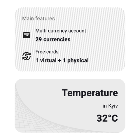 Screenshot of the diagonal_decoration Flutter package: one card filled with fine diagonal lines (DiagonalDecoration) and one with a curved line mesh (MatrixDecoration).
