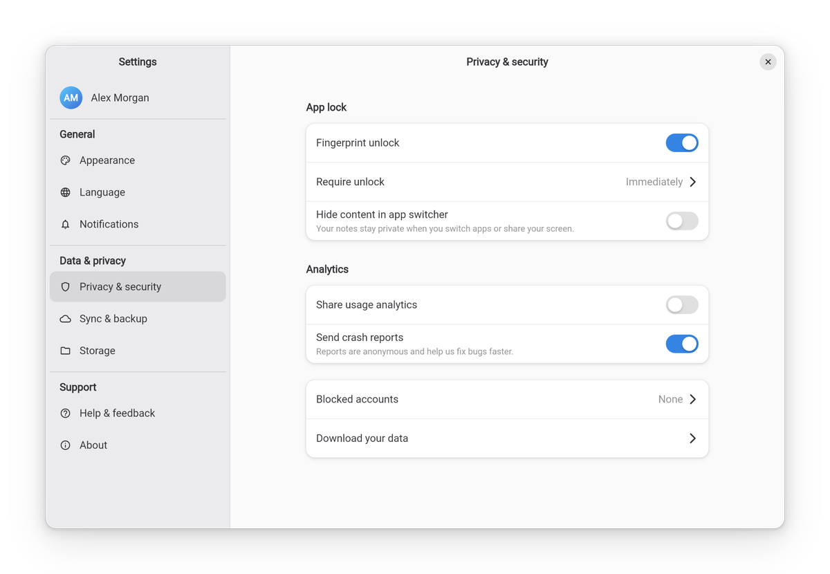 GNOME style with the GNOME Settings sidebar