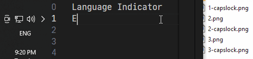 language indicator for text caret and mouse cursor