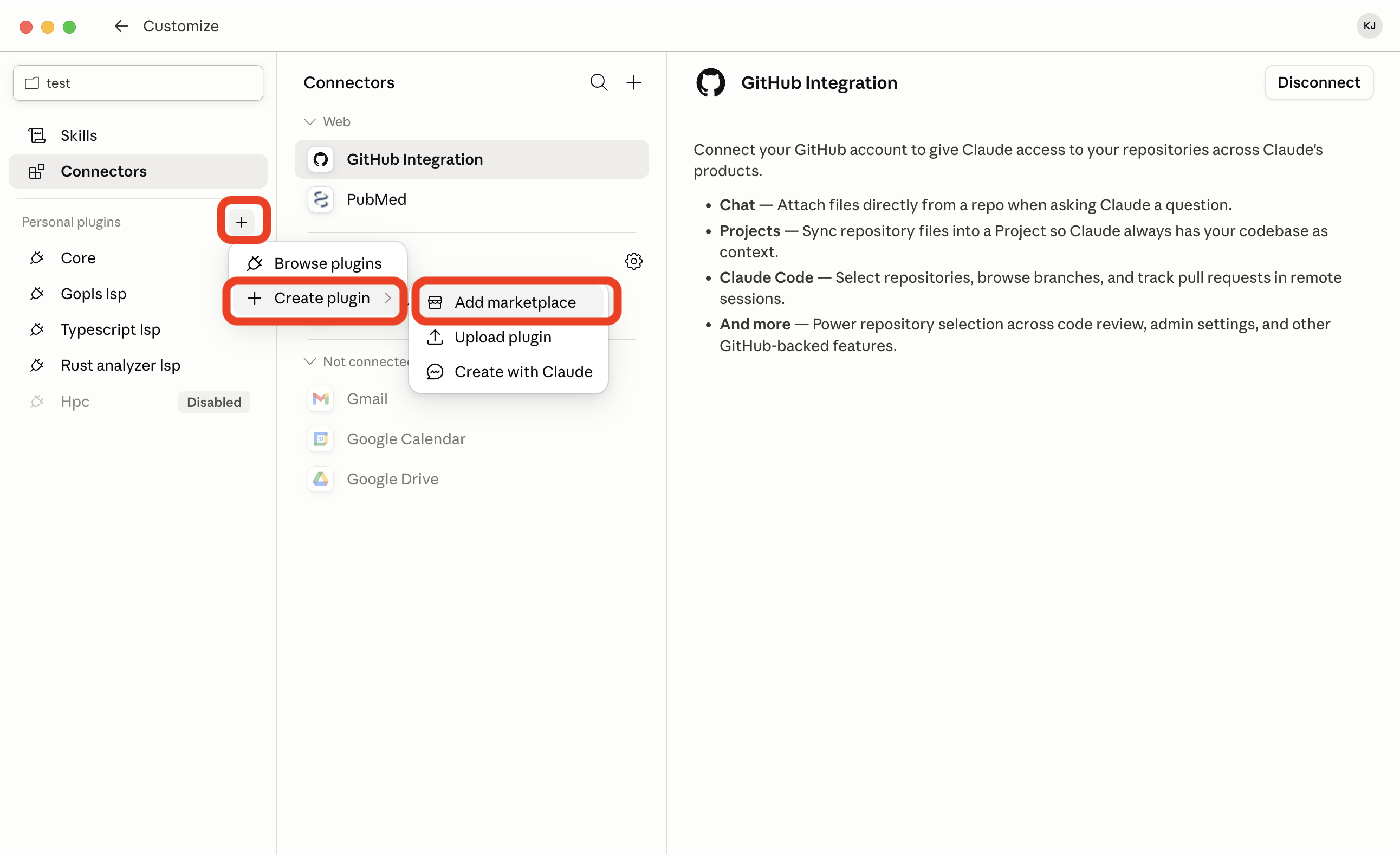Click the plus, then Add marketplace