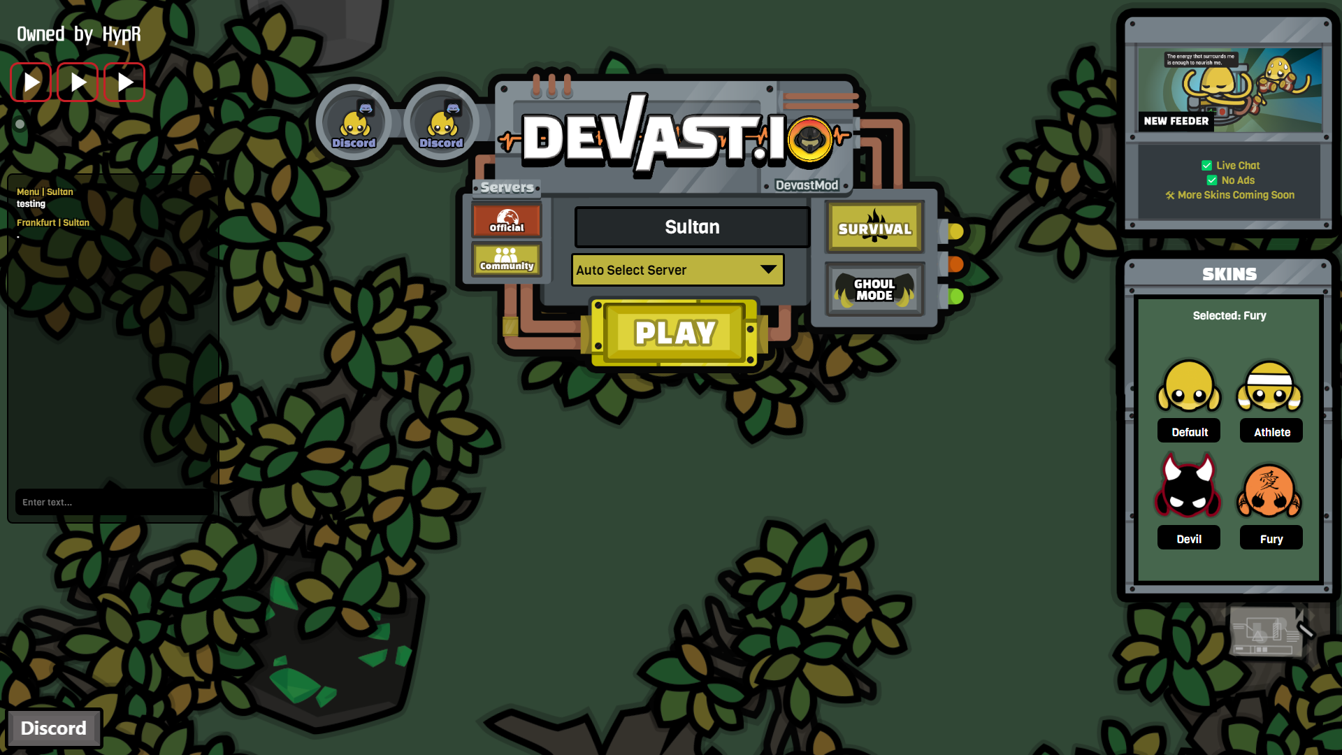 Main menu