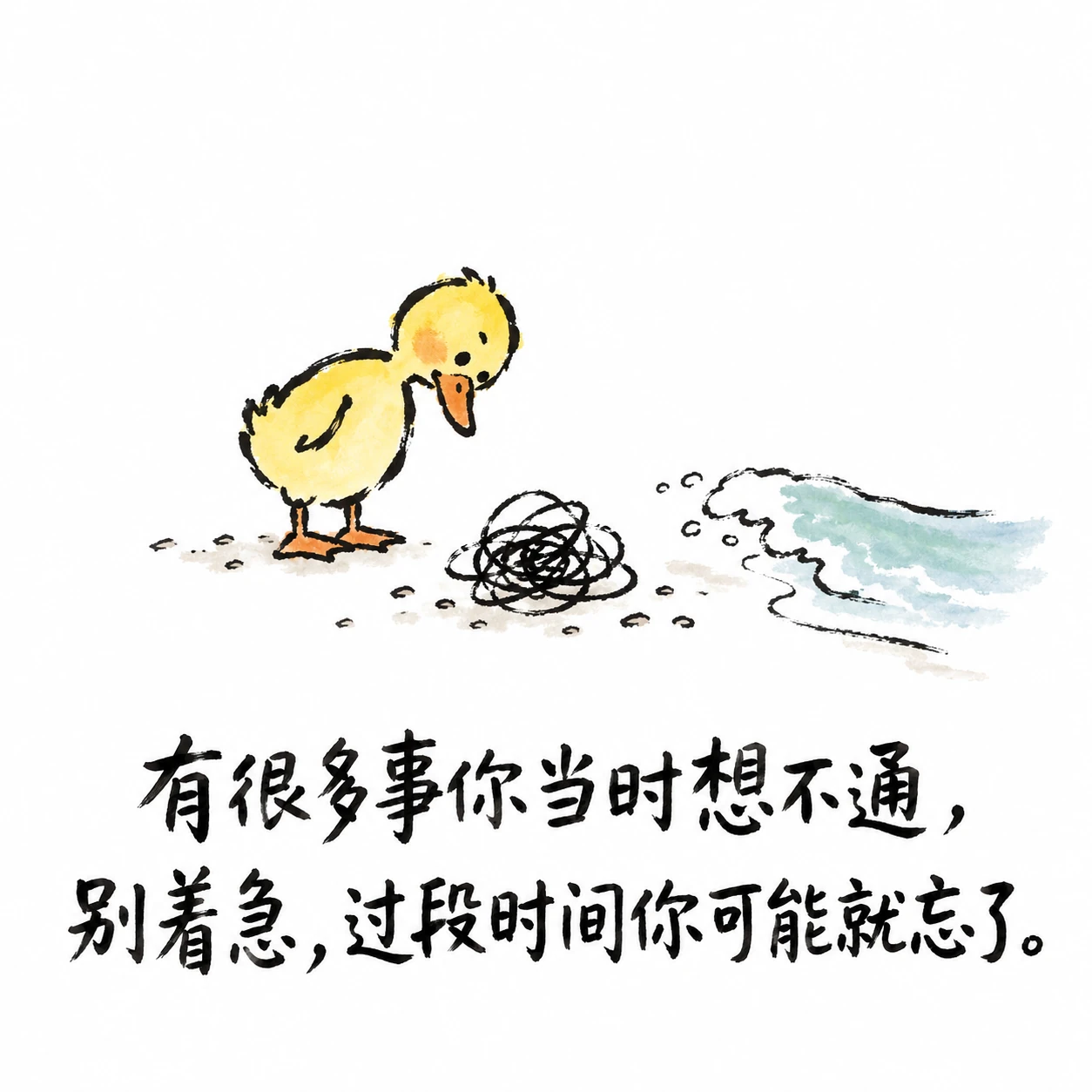 图文模式演示:鸭子与手写文字
