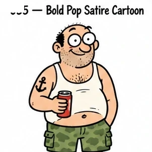 #FA-035 Bold Pop Satire Cartoon