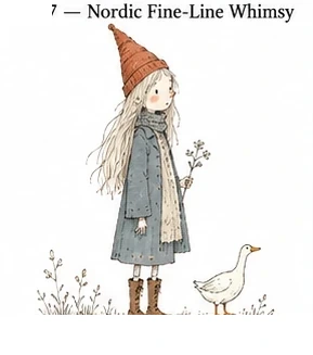 #FB-002 Nordic Fine-Line Whimsy