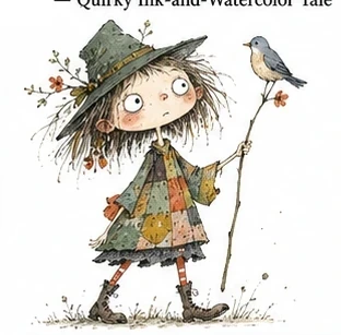 #FB-009 Quirky Ink-and-Watercolor Tale