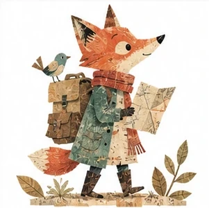#FB-015 Layered Vintage Storybook Collage