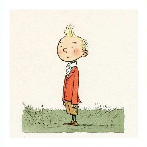 #FB-022 Mid-Century Poetic Ink & Watercolor Storybook