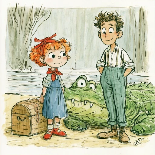 #FB-025 Vintage Ink & Watercolor Comic Storybook