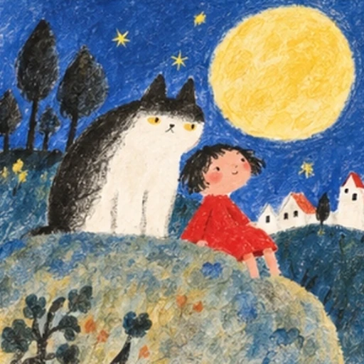 #FB-038 Yoko Sano Whimsical Crayon & Watercolor Storybook