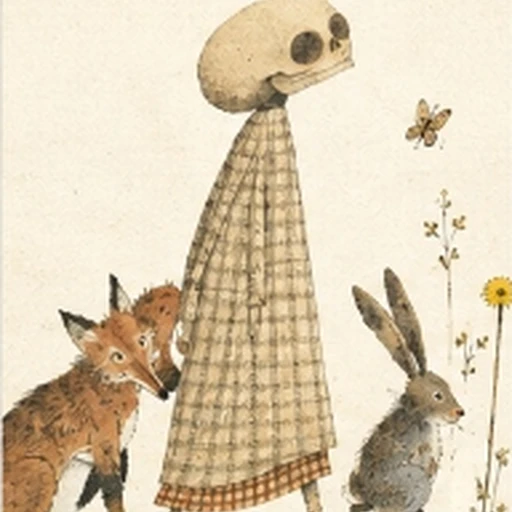#FB-054 Wolf Erlbruch Philosophical Collage & Chalk Storybook