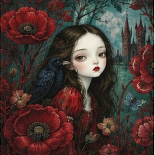 #FB-057 Benjamin Lacombe Gothic Romantic Gouache Storybook