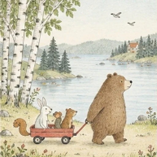 #FB-059 Marianne Dubuc Gentle Forest Animal Watercolor Storybook