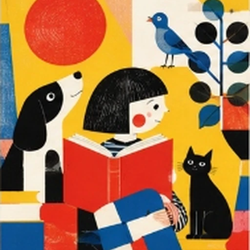 #FB-061 Catarina Sobral Bold Geometric Midcentury Graphic Storybook