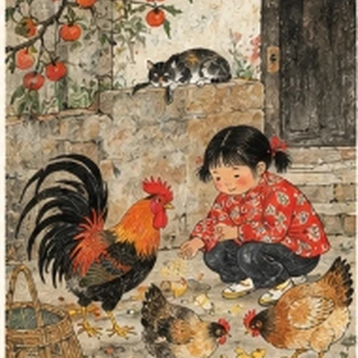 #FB-065 Cai Gao Traditional Chinese Folk Warm Storybook