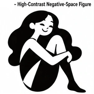 #FC-005 High-Contrast Negative-Space Figure