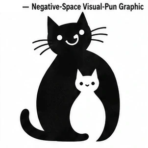 #FC-006 Negative-Space Visual-Pun Graphic
