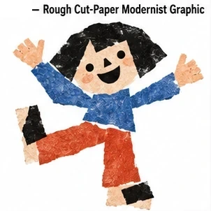 #FC-009 Rough Cut-Paper Modernist Graphic