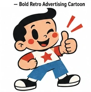 #FC-012 Bold Retro Advertising Cartoon