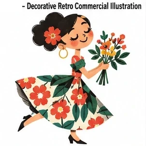 #FC-013 Decorative Retro Commercial Illustration