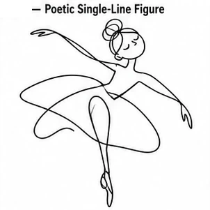 #FC-015 Poetic Single-Line Figure