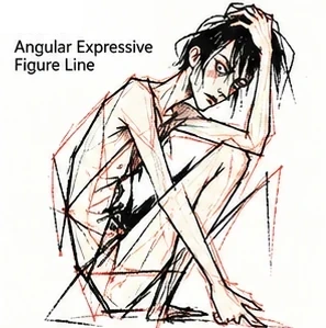 #FC-022 Angular Expressive Figure Line