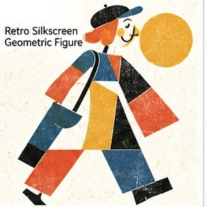 #FC-028 Retro Silkscreen Geometric Figure