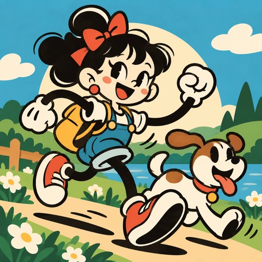 #FC-031 Modern Retro Rubber-Hose Cartoon Illustration