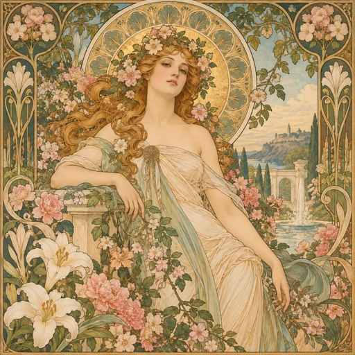 #FC-032 Alphonse Mucha Art Nouveau Illustration