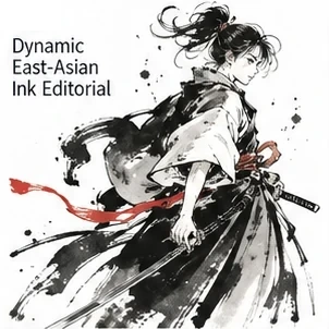 #FD-001 Dynamic East-Asian Ink Editorial