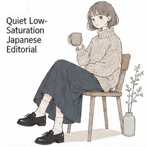 #FD-002 Quiet Low-Saturation Japanese Editorial