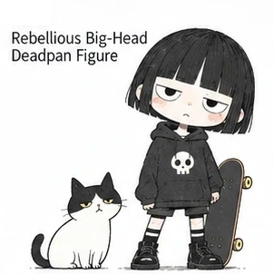 #FD-010 Rebellious Big-Head Deadpan Figure