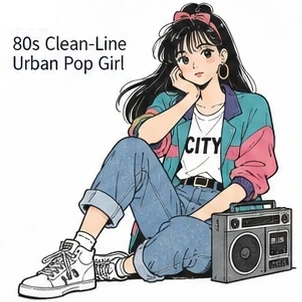 #FD-011 80s Clean-Line Urban Pop Girl