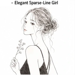 #FD-025 Elegant Sparse-Line Girl