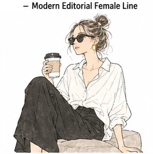 #FD-028 Modern Editorial Female Line
