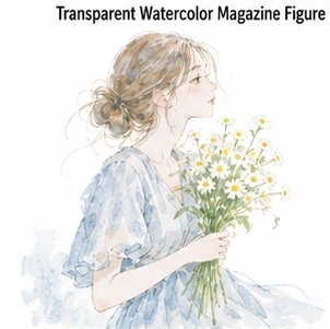 #FD-031 Transparent Watercolor Magazine Figure